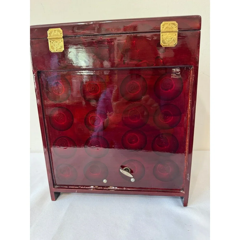 Vintage CHINESE LACQUER Jewelry Music Box DIORAMA Style